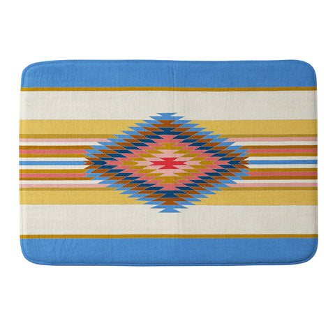 Bianca Green Fiesta Blue Memory Foam Bath Mat